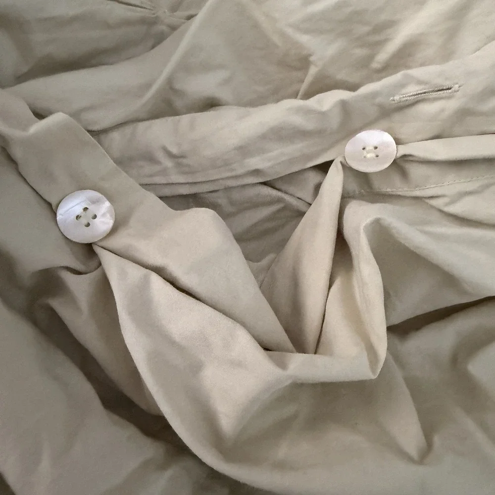 West Elm King Pintuck Duvet Cover Set Standard Shams 3 PCS Celery Organic Cotton